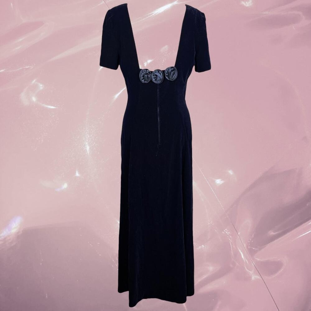 Vintage whimsy goth purple velvet maxi dress Dark romantic size 10
